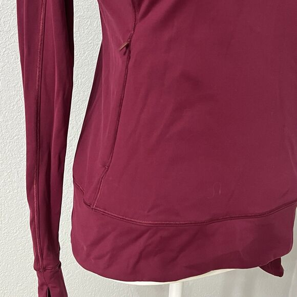 ATHLETA Tech Workout Jacket 1/2 Zip Pullover Berry Size Extra Small - Picture 2 of 9